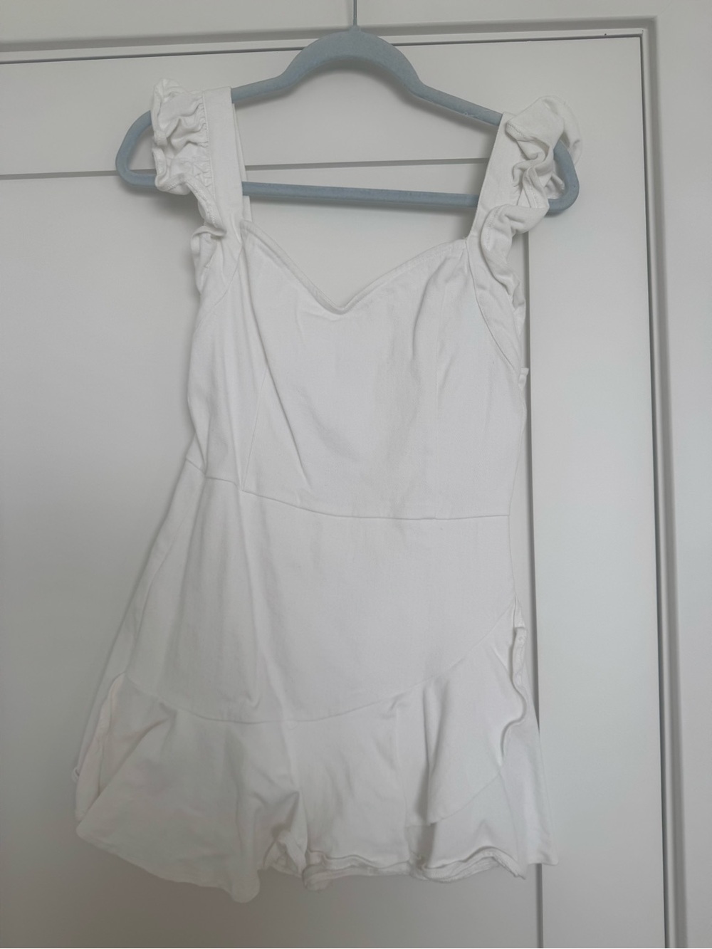 Flying Tomato White Ruffle Strap Sleep Romper